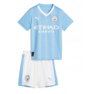 Manchester City Hemmakläder Barn 2023-24 Kortärmad (+ Korta byxor)
